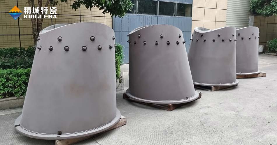 鋼鐵廠耐磨陶瓷內襯偏心溜槽