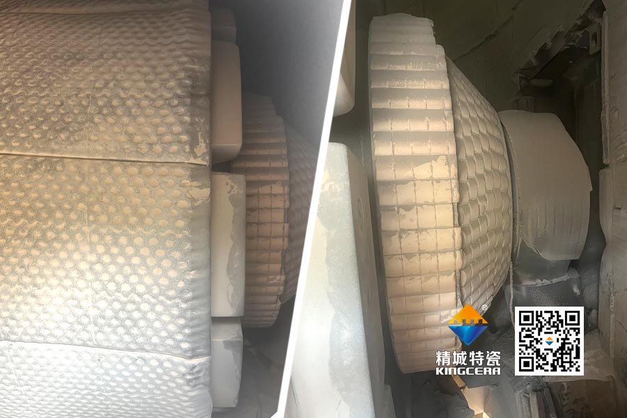 水泥廠磨輥軸ZTA陶瓷保護罩壽命延長至4年以上